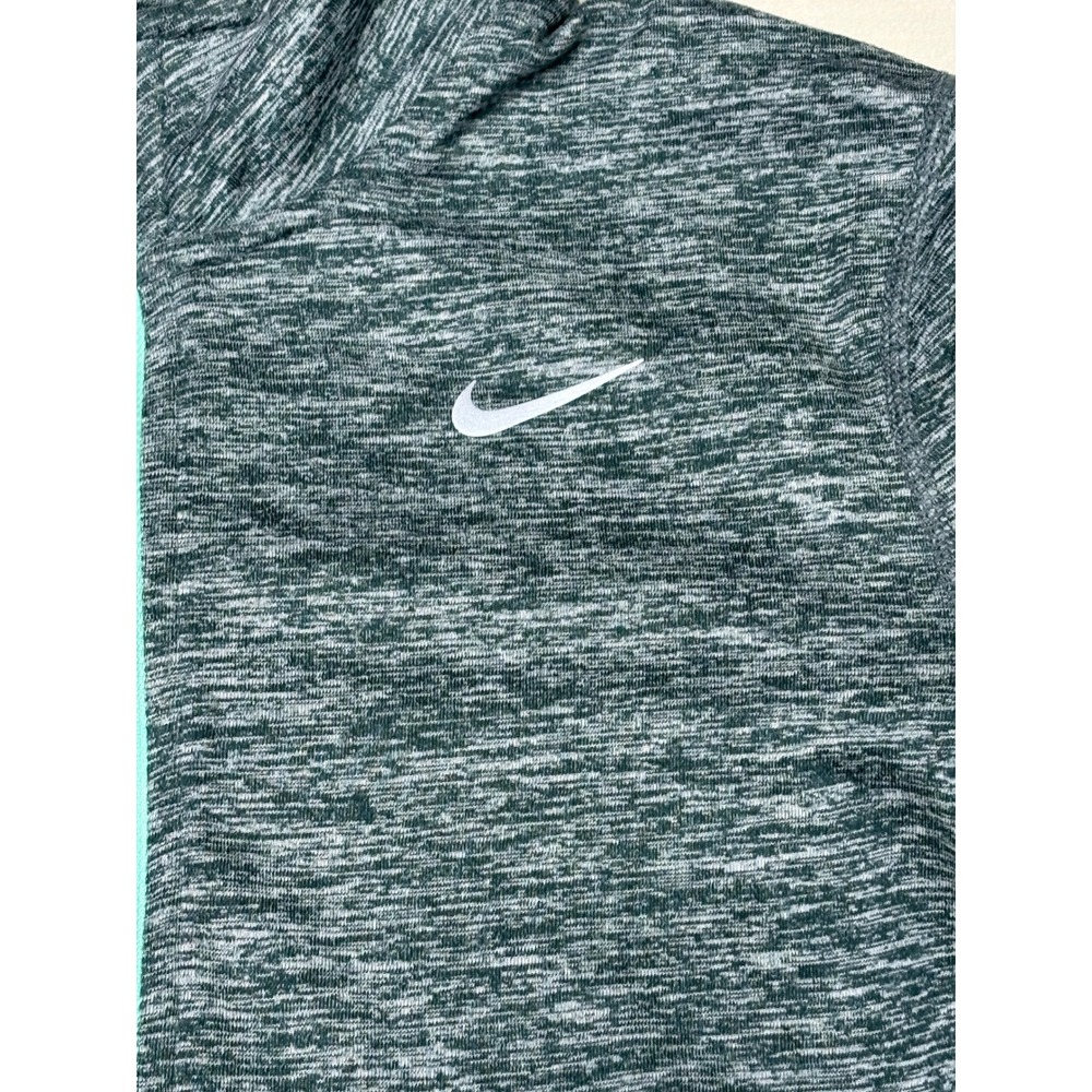 Nike Running Dri-FIT Quarter Zip‎ Pullover Green Space Dye Thumbhole Womens XS - Picture 2 of 10